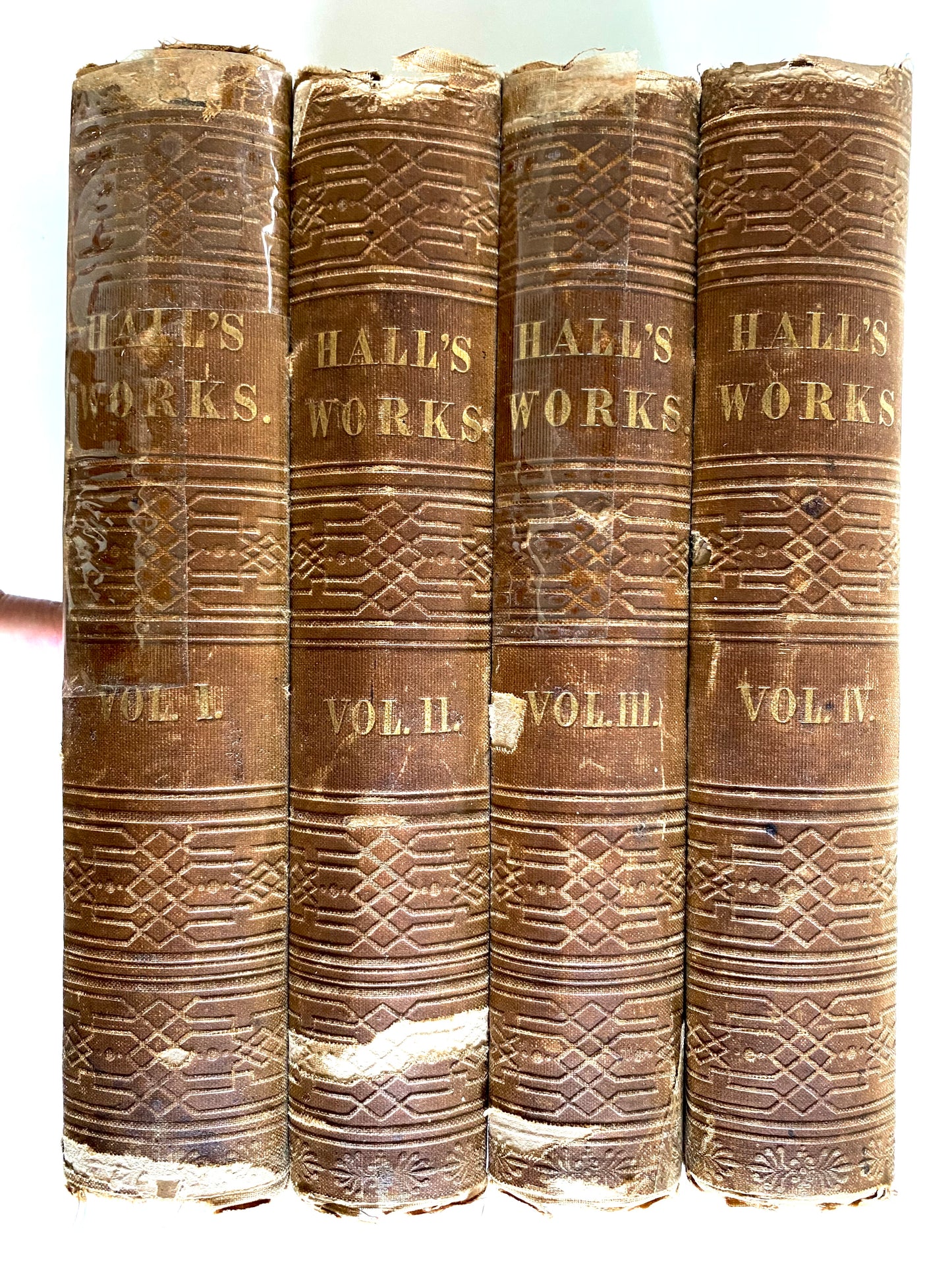 1853 ROBERT HALL. Reading Copy of the Works of Baptist Divine, Robert Hall. 4vols!