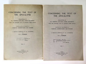 1929 H. C. HOSKIER. Collation of the Apocalypse Manuscripts. Rare Academic Work.