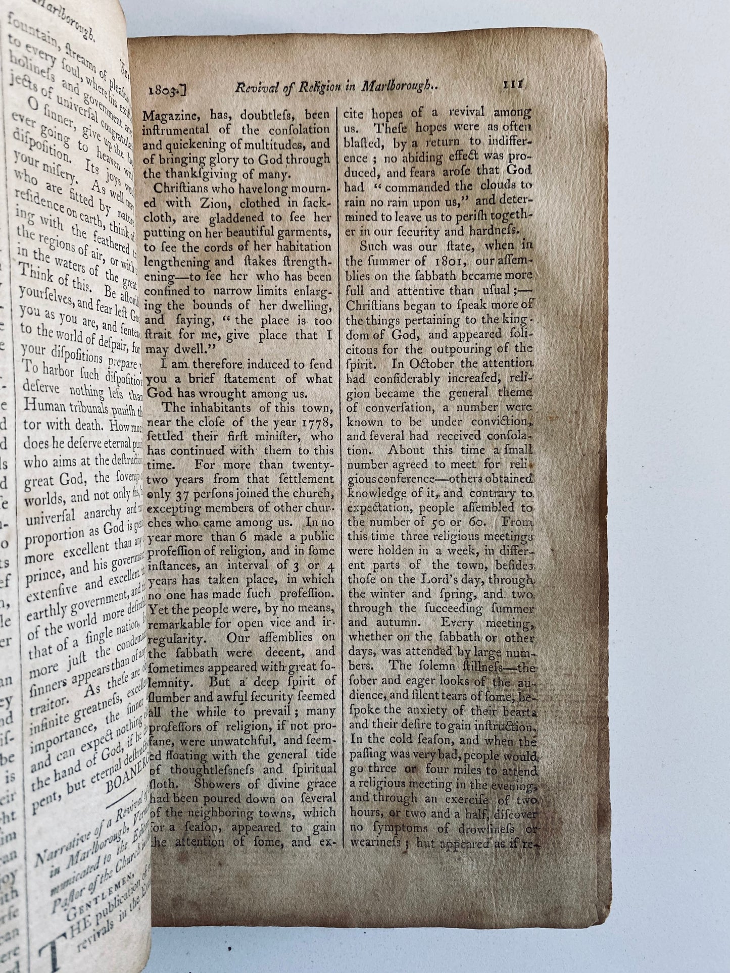 1803 CONNECTICUT EVANGELICAL MAG. Important Second Great Awakening Periodical w/ Excellent Revival Content.