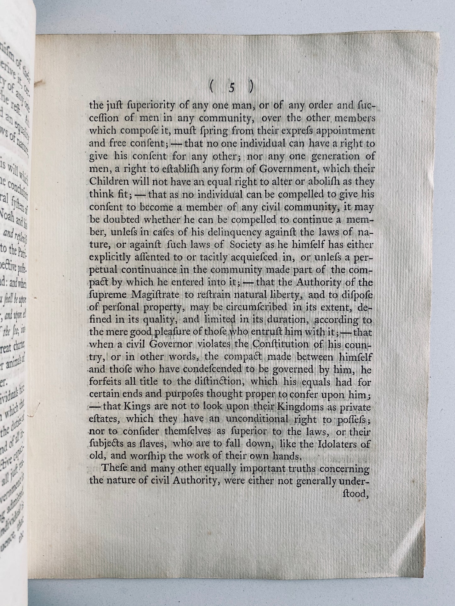 1776 RICHARD WATSON An Essay on Civil Liberty; Or, The Principles of Revolution Vindicated.