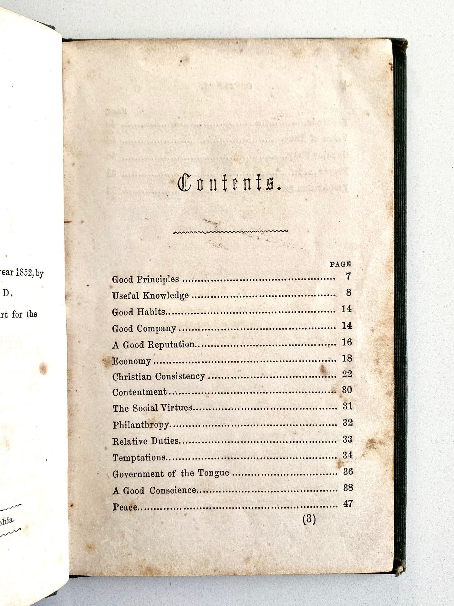 1852 ARCHIBALD ALEXANDER. Presbyterian - Counsels of the Aged to the Young.