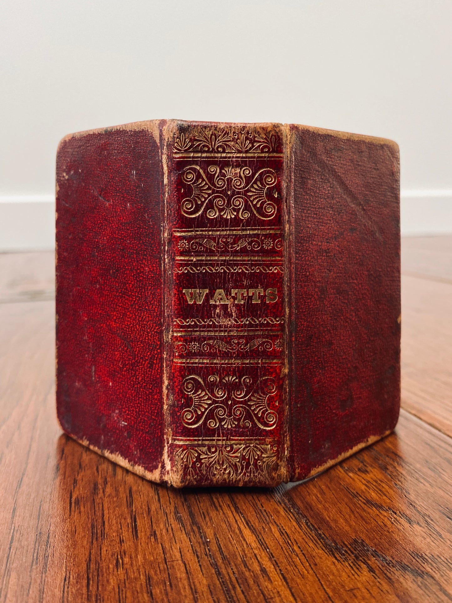 1823 AMERICANIZED ISAAC WATTS. Miniature Leather - Psalms for Christian Worship in the United States