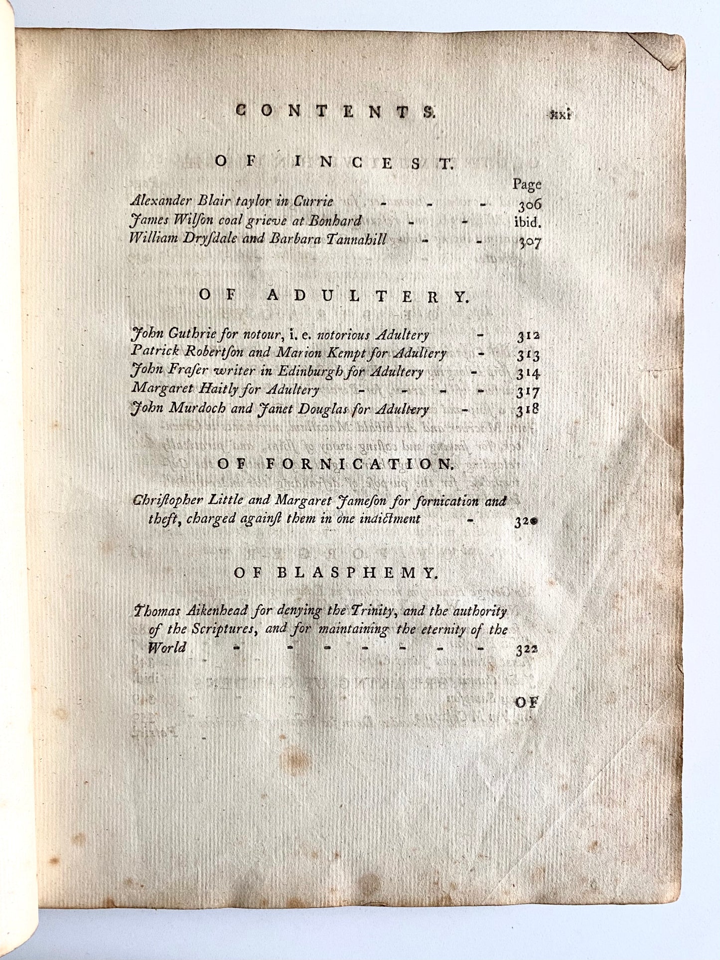 1785 RARE SCOTTISH. Scottish Trials for Witchcraft, Blasphemy, Incest, Adultery, Murder, and Piracy in Reformation Era Scotland!