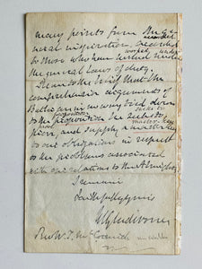 1894 WILLIAM GLADSTONE. Extensive Letter Defending Inspiration of Scripture.