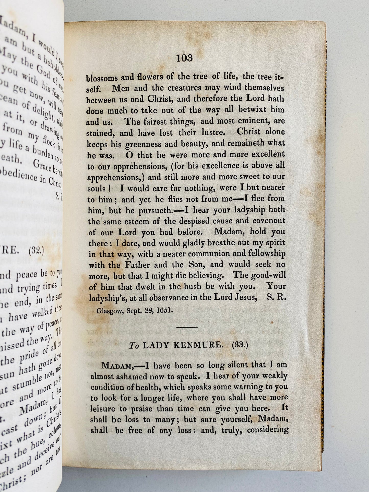 1830 SAMUEL RUTHERFORD. Letters of Samuel Rutherford. Scottish Puritan Recommended by Spurgeon.