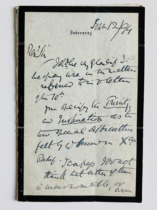 1894 12pp ALS Friend of Charles Darwin Defends Inspiration of Scripture & Doctrine of Trinity