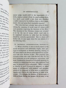 1834 L. A. SAWYER. Elements of Biblical Interpretation. Hermeneutics Recommended by Albert Barnes & Charles Hodge.