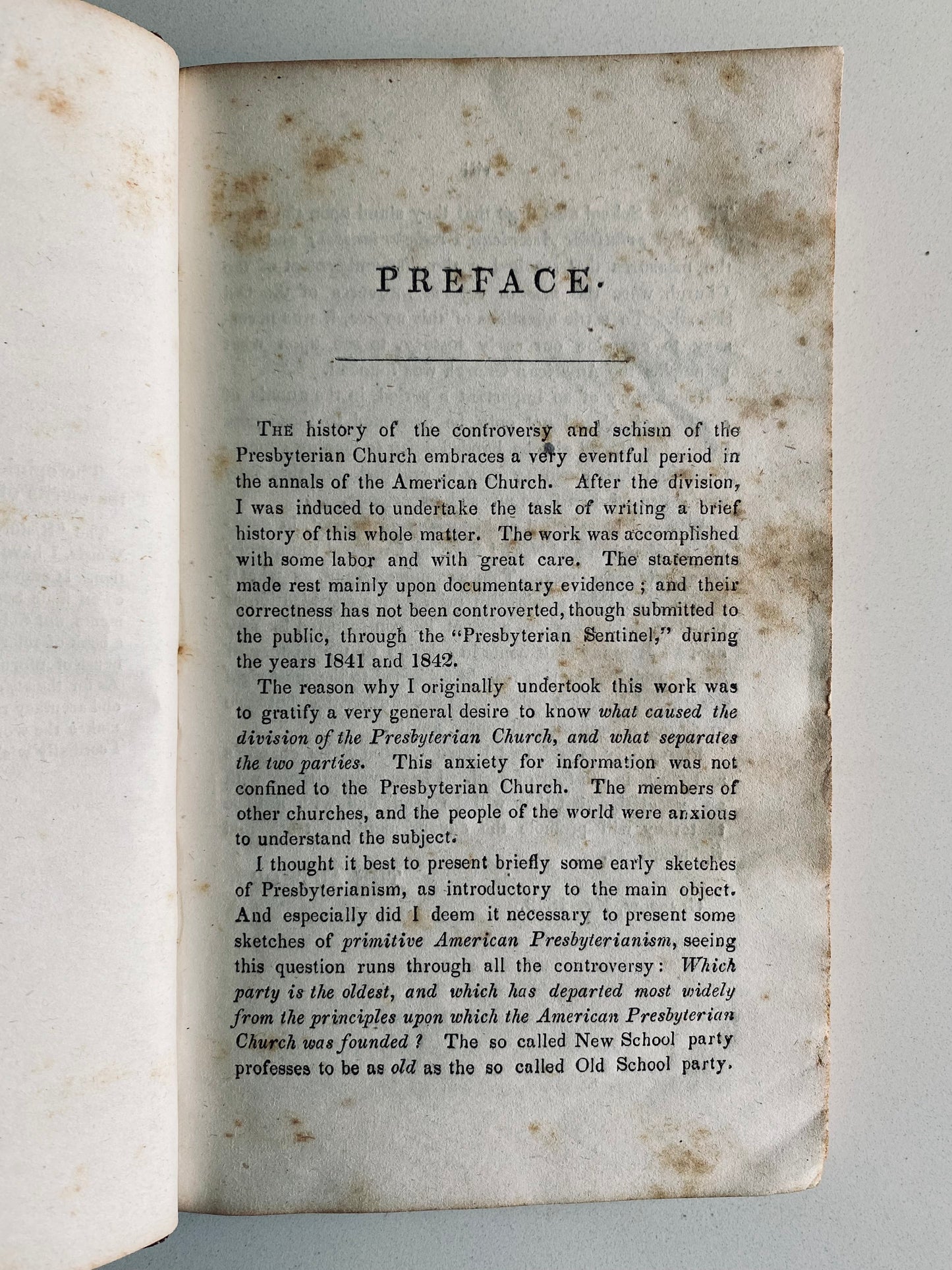 1843 PRESBYTERIAN. Rare History of Old School - New School Controvery from Whitefield to A. Barnes.