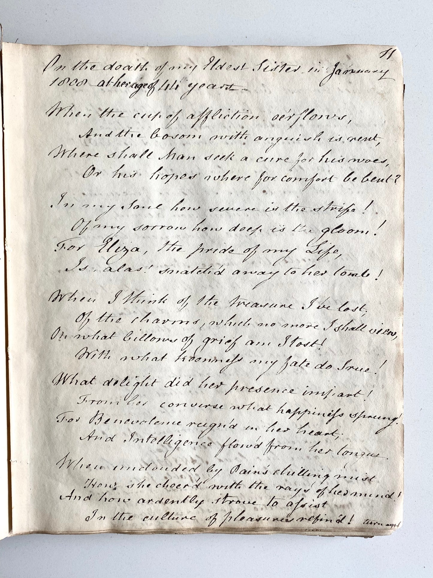 1830 JOHN STOW OF GREENWICH. Unpublished Poems on Captain Cooke, Cherokee Indians, Death and Mortality