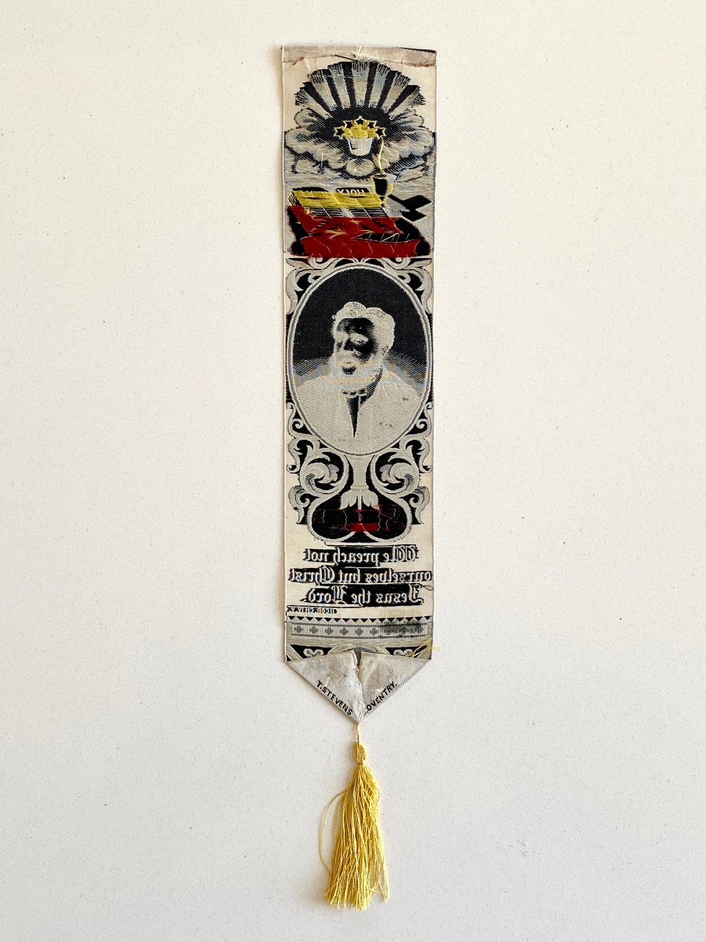 1870's C. H SPURGEON. Exceptional Victorian Silk Stevengraph Bookmark