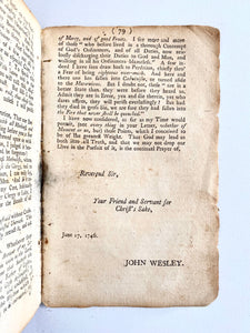 1746 JOHN WESLEY. The Principles of a Methodist Farther Explain'd in a Letter to a Gentleman.