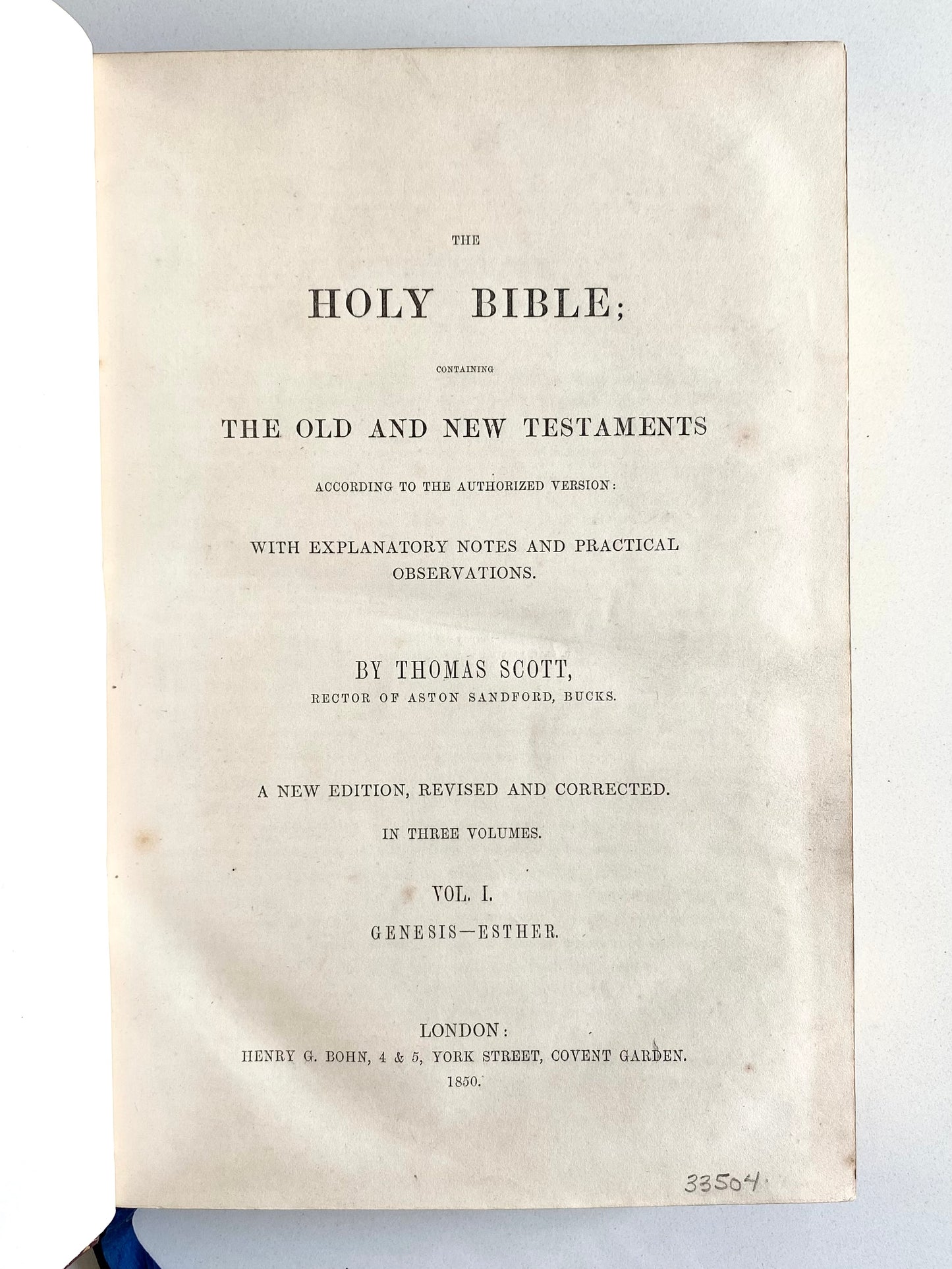 1850 THOMAS SCOTT. Commentary on the Old and New Testaments in Six Fine Leather Bindings.