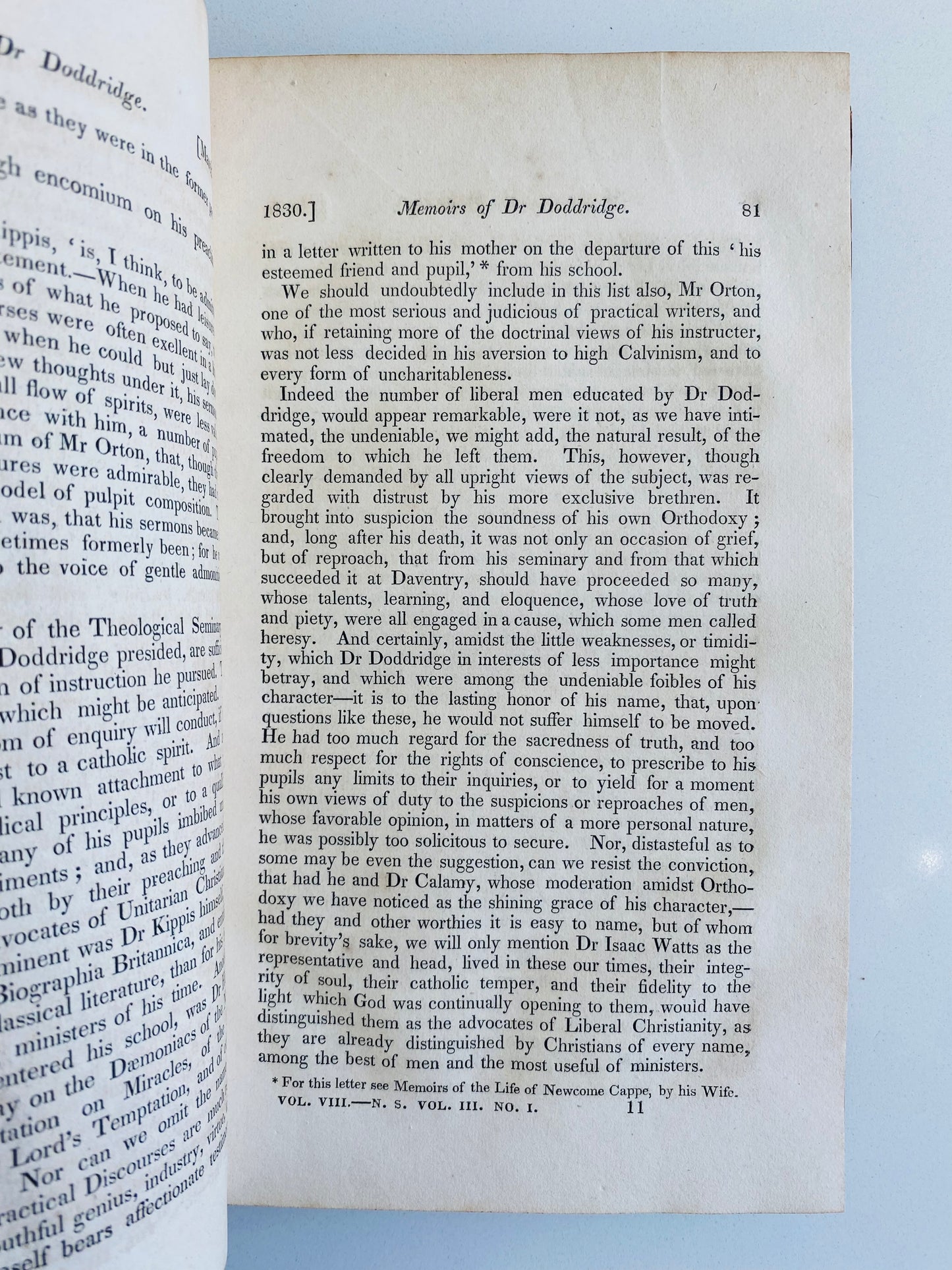 1830-1832 CHRISTIAN EXAMINER MAGAZINE. Six Volumes - Slavery, Barton W. Stone, Annihilationism, &c.