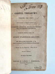 1810. THE GOSPEL TREASURY. Fragments from the London Evangelical Magazine. 2vols.