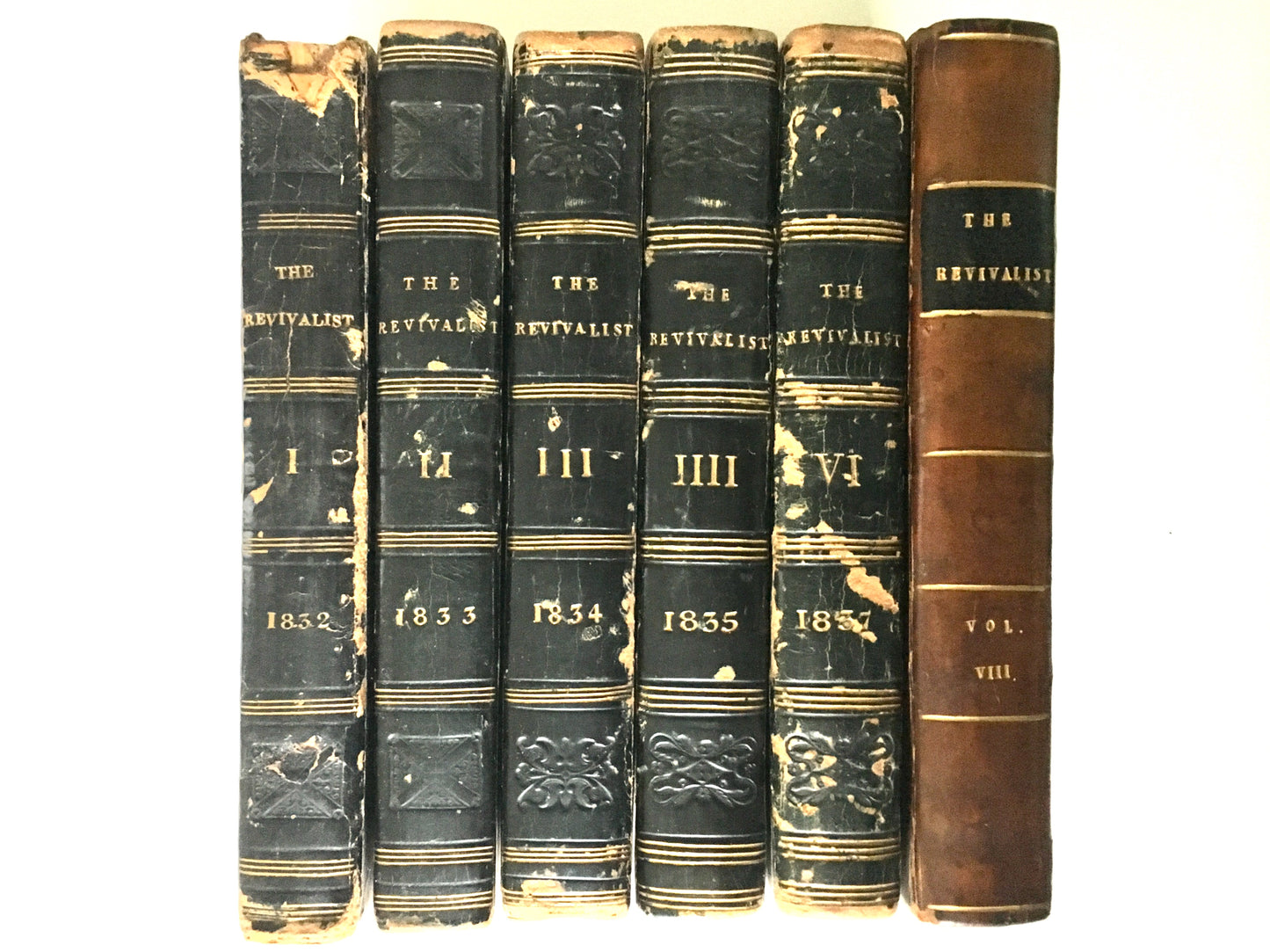 1832-1839 THE REVIVALIST MAGAZINE. Six Volumes of Revival History, Preaching, Accounts, etc. [Baptist]