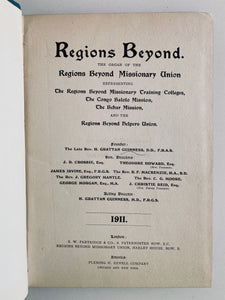 1911 H GRATTAN GUINNESS. Regions Beyond Missionary Periodical. Rare!