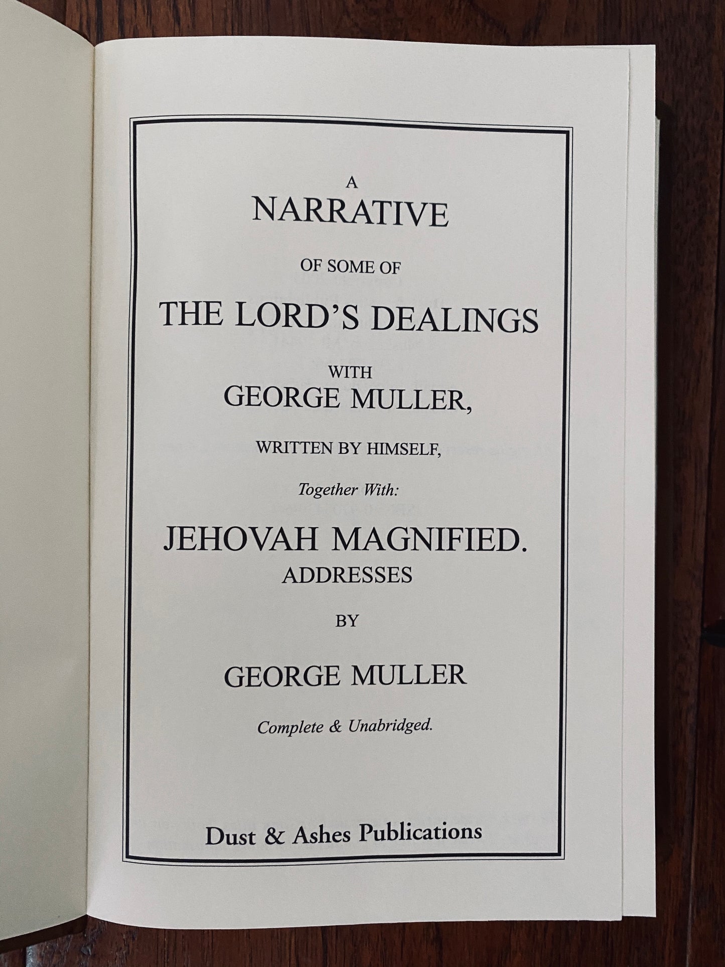 2003 GEORGE MULLER. Narrative of the Lord's Dealings + Sermons in Fine Ltd Edition Binding!