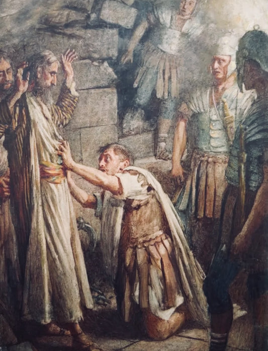 1920 HAROLD COPPING. Original Illustration of the Philippian Jailer - What Must I do to be Saved?