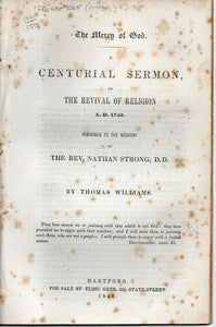 1840 THOMAS WILLIAMS. Sermon Preached on 100 Year Anniversary of Jonathan Edwards & Great Awakening
