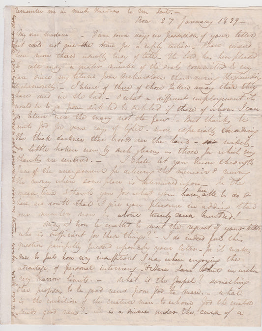 1829 JOHN McLEOD CAMPBELL. Important Autograph Letter on Atonement by Influential Scottish Theologian.