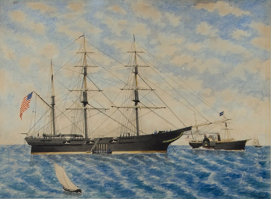 1861 CIVIL WAR. Important Bible from Slave Rescue & Anti-Blockade Runner Gunship, U.S.S. Pursuit