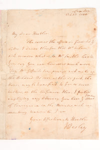 1786 JOHN WESLEY. Terse Autograph Letter to His Absolute Worst Circuit Preacher!