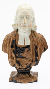 1792 JOHN WESLEY. Beautifully Patinated Enoch Wood Bust of the Founder of Methodism.