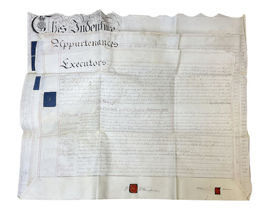 1803 WILLIAM WILBERFORCE. Beautiful Large Vellum Indenture Signed by the Famous Abolitionist Twice + Wax Seal!