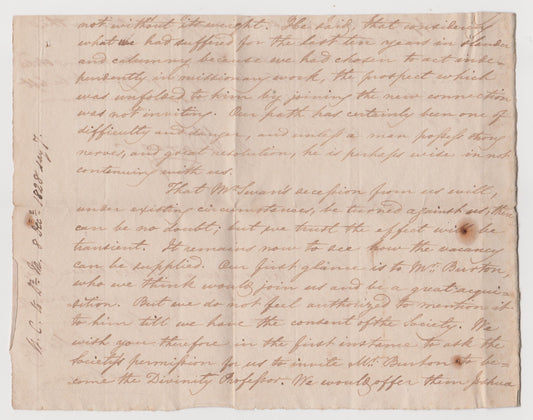 1828 WILLIAM CAREY. Autograph Letter on the Difficulties & Dangers of Their Method of Missionary Work