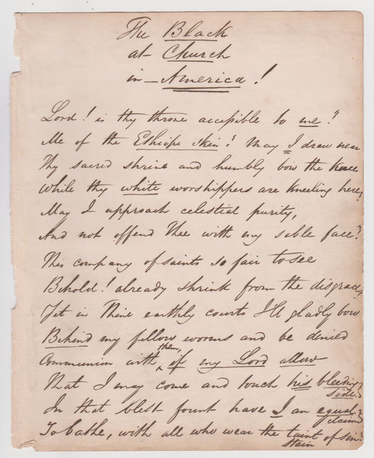 1834 GEORGE THOMPSON. Important Abolitionist Poem that Led to His Attempted Murder in America!